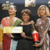 2017 MTV Movie and TV Awards – Photo Room – Los Angeles, U.S., 07/05/2017 – Tracee Ellis Ross. Maxine Waters and Taraji P. Henson - Best Fight Against the System for "Hidden Figures". REUTERS/Danny Moloshok